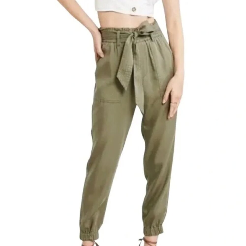 ABERCROMBIE & FITCH - Size XS Women's Belted Utility Joggers - Olive Green